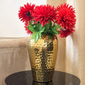 10" Hammered Gold Metal Flower Vase – Decorative Table Vase for Living Room, Home Décor Centerpiece