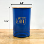 Metal Tea Coffee Sugar Canister Set | Airtight Kitchen Storage Containers | Blue