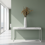 Tall Hammered Texture Vase with White & Gold Crackle | Contemporary Floor Decor for Living Room, Hallway & Corners