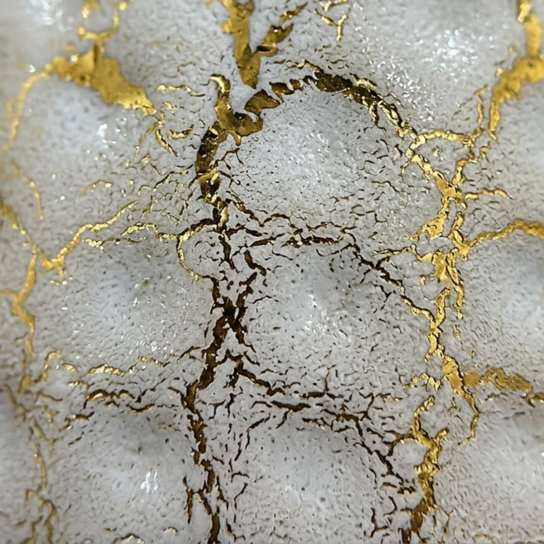 Mini Hammered Bud Vase with White–Gold Crackle Finish | Elegant Decorative Table Vase for Home Styling & Gifting