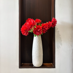 Textured Ceramic Finish Flower Vase |Tall Hammered 16.5" Corner Table Decor Vase | Modern Home Decor Accent for Living Room & Table