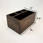 Wooden Desk Organizer with 4 Compartments | Pen Stand & Book Holder for Home and Office