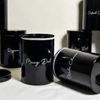 Set of 8 Metal Storage Jars for Dal & Pulses | 1kg Capacity Each | Airtight Black Containers for Kitchen | Labelled Canisters for Masalas, Dals & Grains