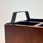 Wooden 4- Partition Cutlery Holder with Black Metal Handles | Multipurpose Kitchen Organizer