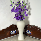 12.5 Inch Modern Ceramic Finish Flower Vase for Living Room Decor | Minimalist Beige Decorative Vase for Table, Shelf & Centerpiece | Aesthetic Home Decor Vase for Flowers