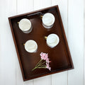 Wooden Serving Tray with Cutout Handles | Tea, Coffee & Breakfast Tray for Dining Table & Home Decor | 15 x 12 Inch