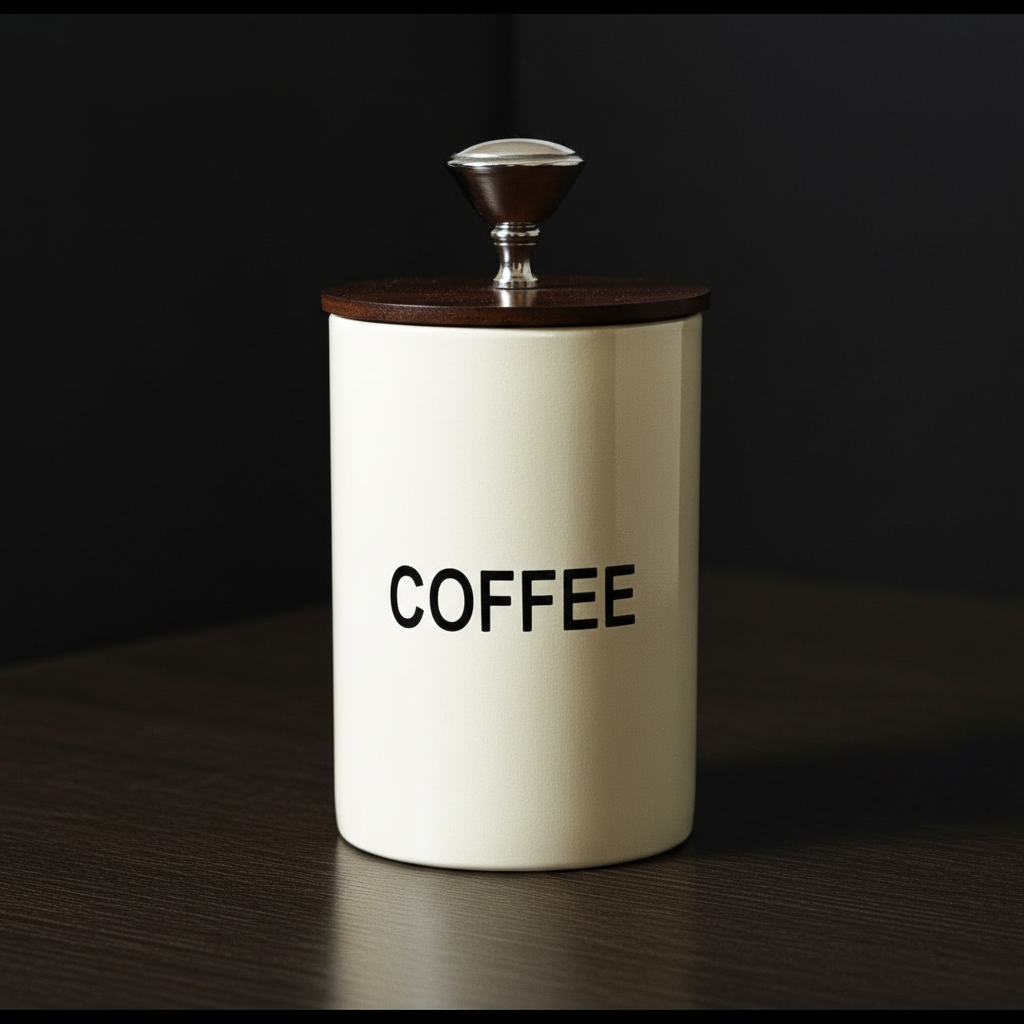 Tea Coffee Sugar Canister | Set of 3 with Airtight Wooden Lid | Kitchen Storage Jars | Off White