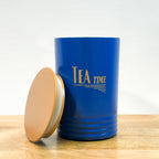Metal Tea Coffee Sugar Canister Set | Airtight Kitchen Storage Containers | Blue