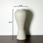 12.5 Inch Modern Ceramic Finish Flower Vase for Living Room Decor | Minimalist Beige Decorative Vase for Table, Shelf & Centerpiece | Aesthetic Home Decor Vase for Flowers