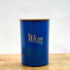 Metal Tea Coffee Sugar Canister Set | Airtight Kitchen Storage Containers | Blue