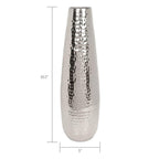 Hammered Silver Finish Metal Vase (16.5") – Modern Decorative Flower Vase for Home, Office & Gifting (Gold)