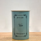 Metal Tea Coffee Sugar Canister Set | Airtight Kitchen Storage Containers | Pastel Blue