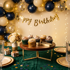 Wooden Cake Stand with Gold Metal Base | Round Dessert Display Stand for Cakes, Cupcakes & Table Decor | 12 Inch