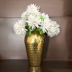 10" Hammered Gold Metal Flower Vase – Decorative Table Vase for Living Room, Home Décor Centerpiece