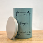 Metal Tea Coffee Sugar Canister Set | Airtight Kitchen Storage Containers | Pastel Blue