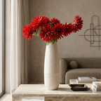 Textured Ceramic Finish Flower Vase |Tall Hammered 16.5" Corner Table Decor Vase | Modern Home Decor Accent for Living Room & Table