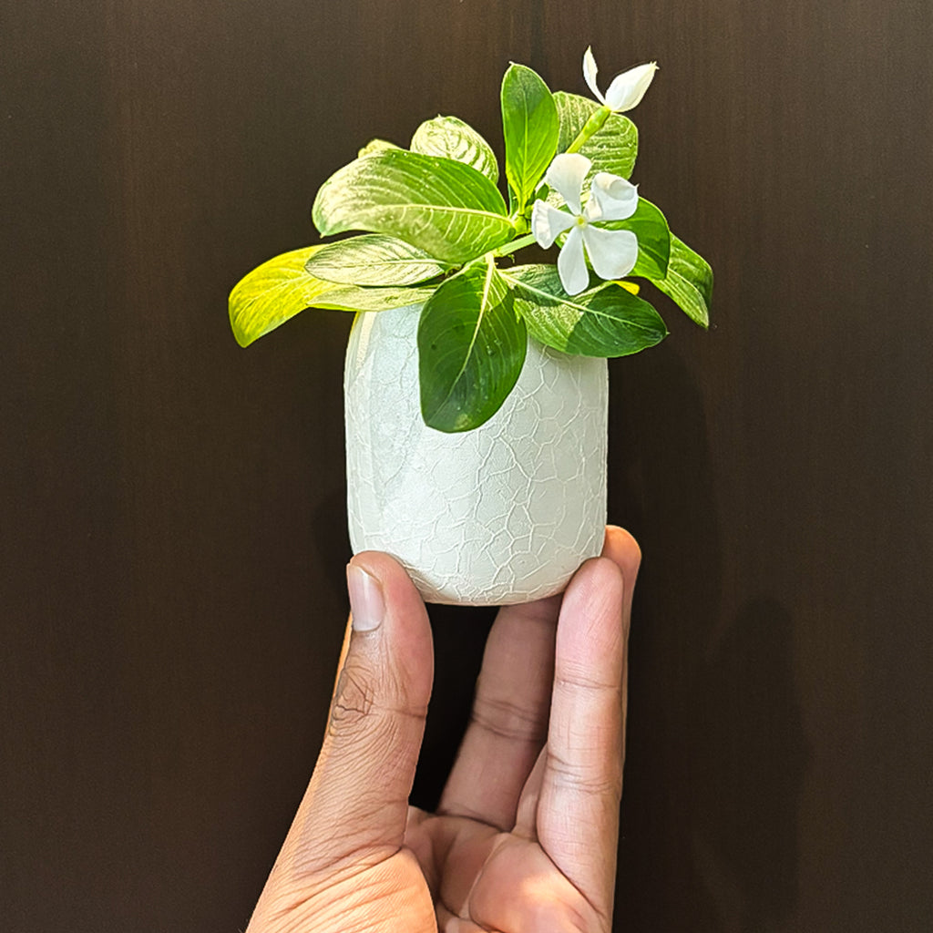 Textured Finish Mini Metal Flower Vase Set of 4 | Small Decorative Table Vases for Home Decor, Living Room, Office Desk & Shelf Styling