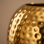 10" Hammered Gold Metal Flower Vase – Decorative Table Vase for Living Room, Home Décor Centerpiece