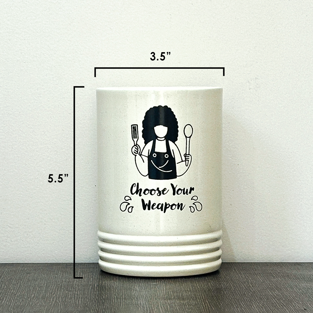 Kitchen Utensil Crock | Metal Spoon Holder for Ladles, Spatulas & Cutlery | Decorative Countertop Organizer